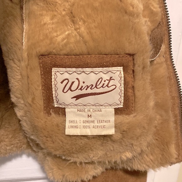 Early 2000s Y2K Vintage Winlet brown leather jacket. Size Medium. - Picture 3 of 5